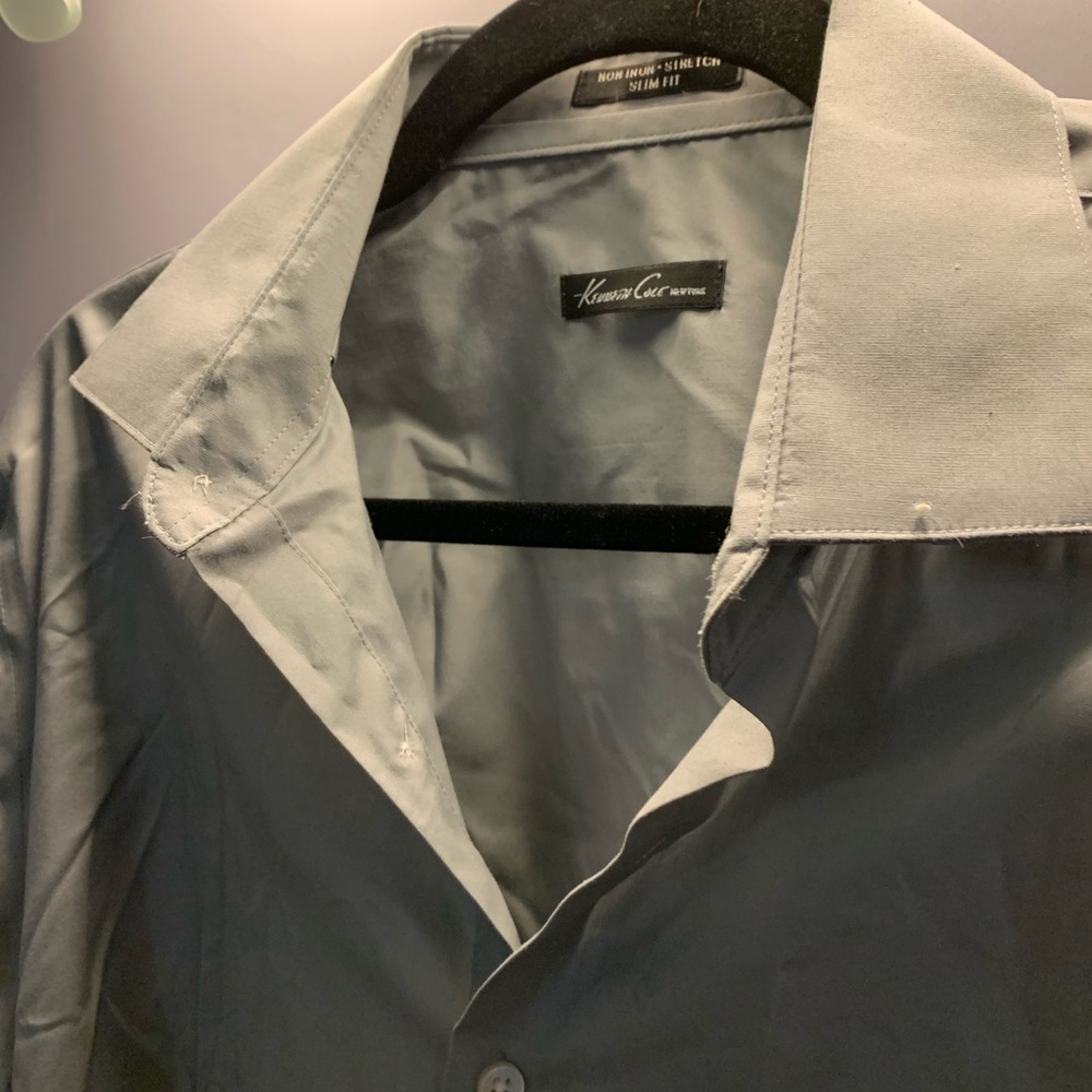Slate colored button down (Kenneth Cole) - Picture 3 of 3